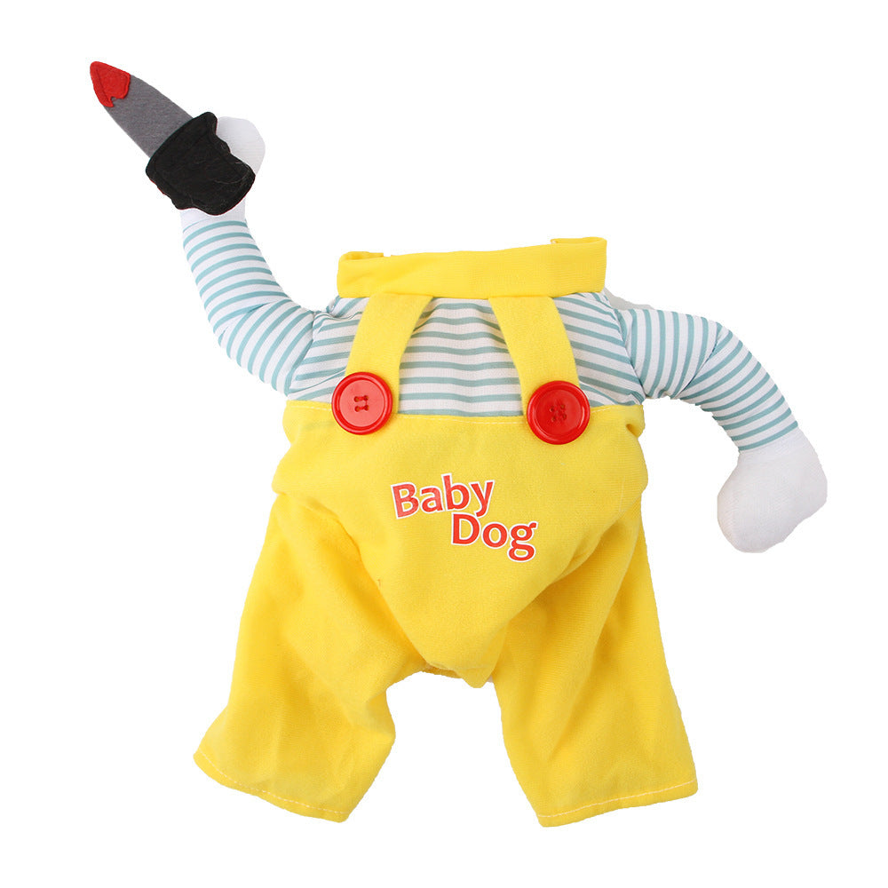 Cat Pet Costume Clothing Creative Yellow Knife Assassin Cat Clothing e4f922a4 57d2 4ea7 b01a c9094538452f