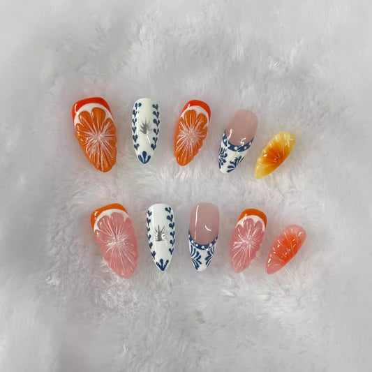 Hand-painted Three-dimensional Grapefruit High-grade Nail Dressing Hand-made e4ff8ff1 80c3 4ed3 890c 84a3f00363ad