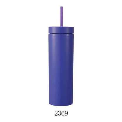 Double Layer AS Plastic Straight Body Multicolor Frosted Straw Cup e5071d64 ab5d 4d24 ac1c 98fee51c8e3e