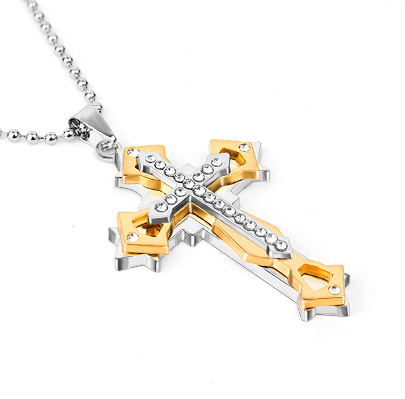 Cross Pendant Silver Gold Black Stainless Steel e50bfeff 71d3 4cc7 9194 c06106090822