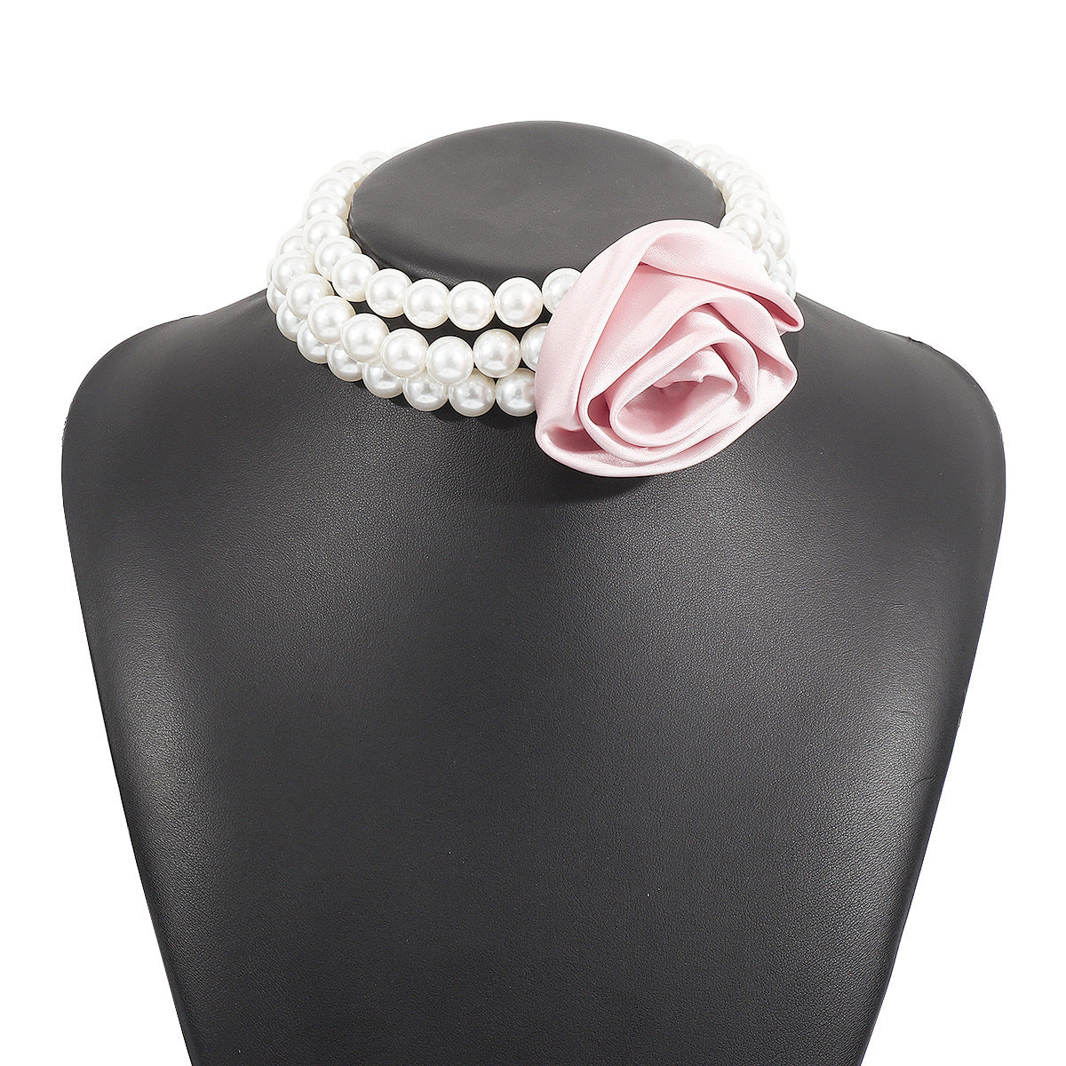 Retro Romantic Hepburn Style Pearl Necklace Rose Banquet Necklace e5163584 712f 4a59 80dd 518e9d156d1e
