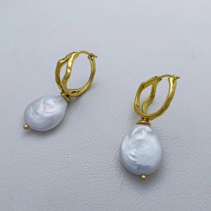 Trendy Vacuum Vapor Plating Gold High Color Retaining Earrings e541b7bd 9fe4 4a8e 93d9 3cc479c01224