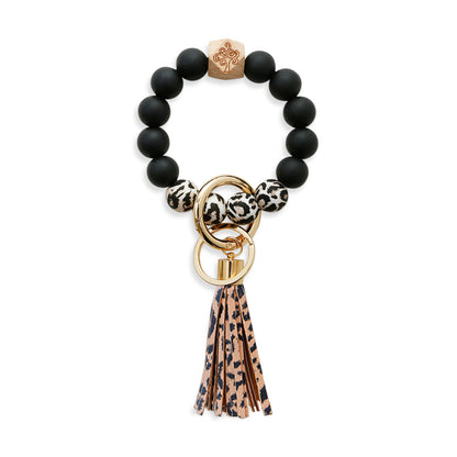 Silicone Wrist Keychain Handmade Beaded Leather Tassel Bracelet e54bd93e b7e3 4380 b964 2ebf53d66e29