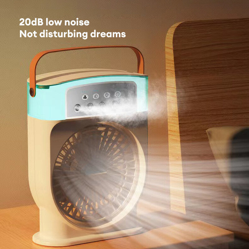 Portable USB Air Conditioner Cooling Fan With 5 Sprays 7 Color Light 600ML Water Tank Spray Mist Air Cooler Humidifiers e55a4