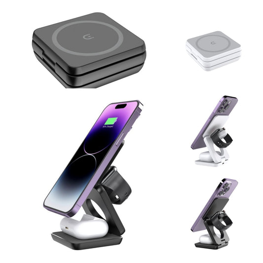 Folding Three-in-one Wireless Charger Portable Magnetic Suction - 图片 1