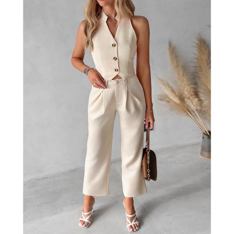 Women's Vest Top Wide Leg Pants Casual Suit e59fb7be 33e4 4cdb 86f7 fbe84542f132