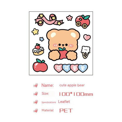 Cute Bear Clear Water Cup Stickers Children's Cartoon Korean Journal Material Mobile Phone Cup Decoration e5a714e7 5b11 41ff 