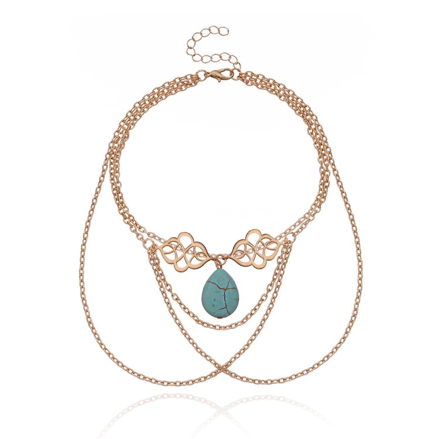 Water Drop Turquoise Tassel Arm Chain Bracelet e5ad6e85 3b0a 4eaa 93e6 7a9695381601