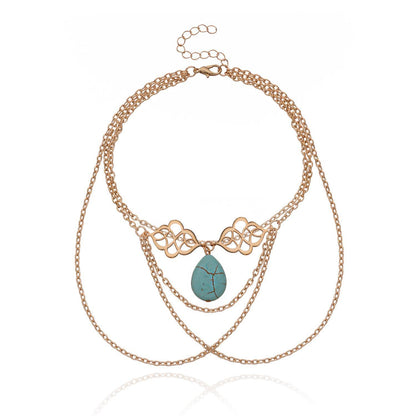 Water Drop Turquoise Tassel Arm Chain Bracelet e5ad6e85 3b0a 4eaa 93e6 7a9695381601