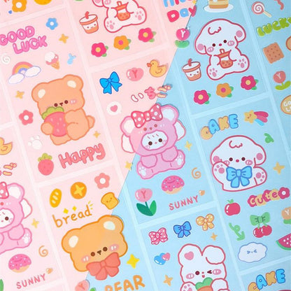 Cute Bear Clear Water Cup Stickers Children's Cartoon Korean Journal Material Mobile Phone Cup Decoration e5d2fbab 3914 480f 