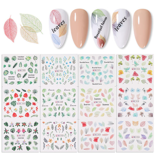 Nail Beauty Water Printing Stickers Sticker Paper Large Leaves Colorful Pattern Fairy Feng Shui Sticker Decorations e5dc1598 