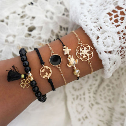 Fashion Turtle Drip Oil Tassel Bracelet Five Piece Set e5e5809a 6671 4efe a847 1b633ddb859f
