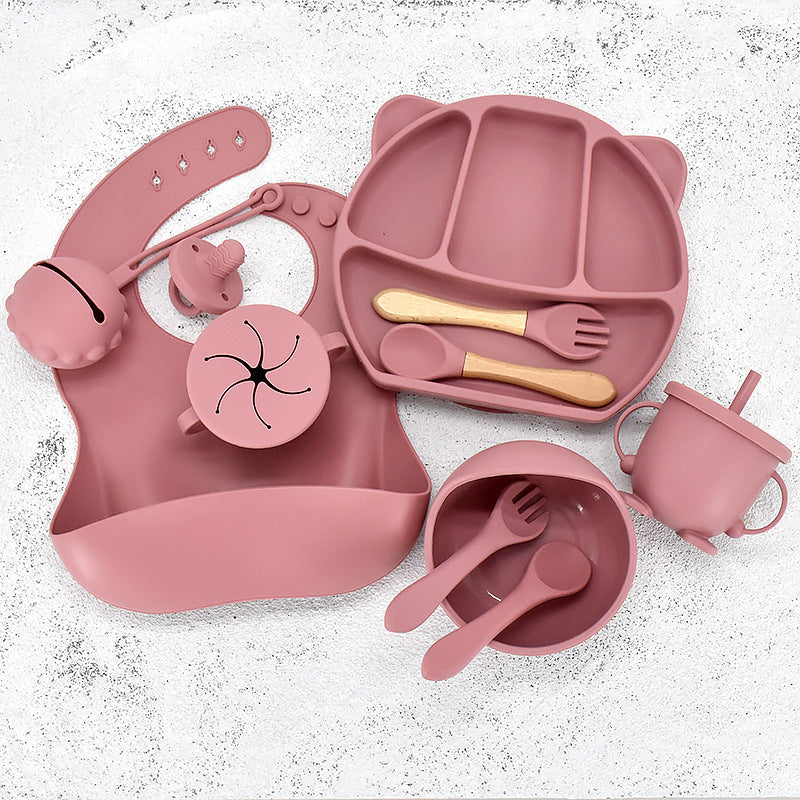 Infant Feeding Tableware Set Divided Grid Silicone Dinner Plate e5e9a22a 9949 4d11 9f03 279a03b6753b