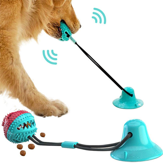 Dog Toys Silicon Suction Cup Tug Interactive Dog Ball Toy For Pet Chew Bite Tooth Cleaning Toothbrush Feeding Pet Supplies e6