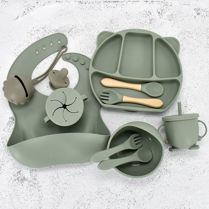 Infant Feeding Tableware Set Divided Grid Silicone Dinner Plate e61df072 1c2a 41e8 b3e7 7ac2dba859e9