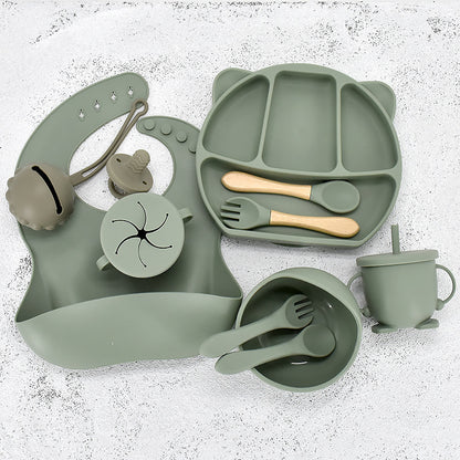 Infant Feeding Tableware Set Divided Grid Silicone Dinner Plate e61df072 1c2a 41e8 b3e7 7ac2dba859e9
