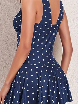 Women's Polka Dot Print European And American Plus Size Skirt Bikini Split Swimsuit e620e5c8 1b85 4045 ae80 77ffb61b488b