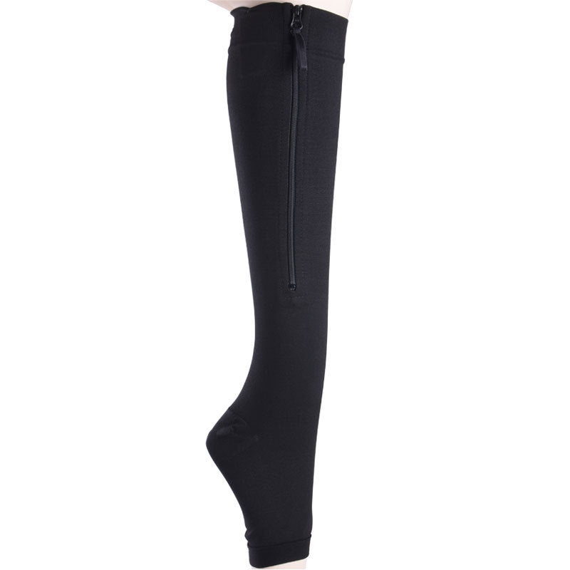 Venous Pressure Garter Zipper Mid-calf Stretch Socks Compression Sports Plus Size Zipper Socks e642221f e807 4680 8701 e82391