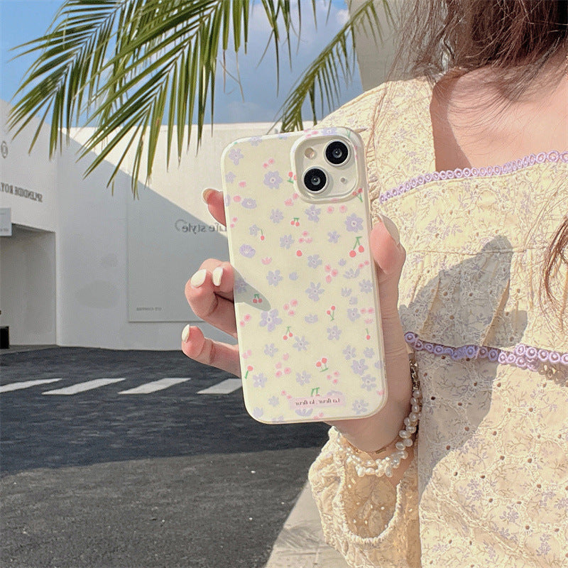 Double-layer Printing Small Purple Flower Phone Case - 图片 7