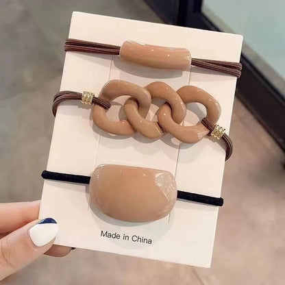 Milk Tea Color Nine-piece Set Hairband For Tying Up Hair Simple Cold Style Temperament e665dfc4 b4af 4e7d ab1e c6fb83cb1610