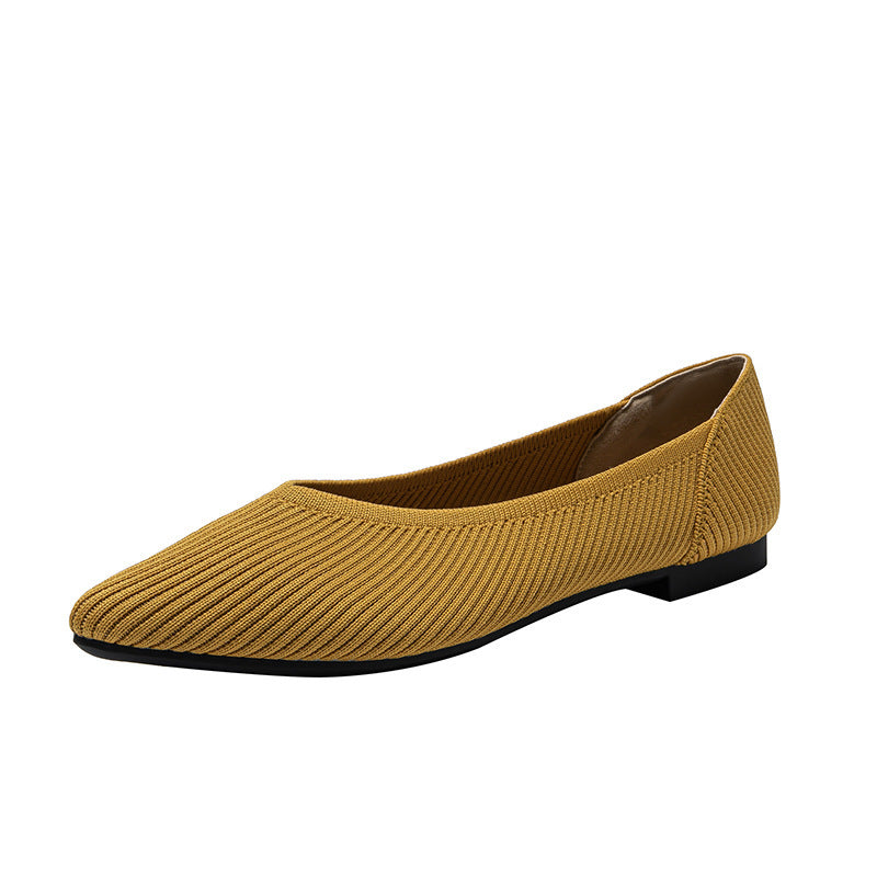 Summer New Flying Woven Princess Soft Bottom Pointed Toe Shallow Mouth Female Versatile Single-layer Shoes e6733a9f ff17 44eb