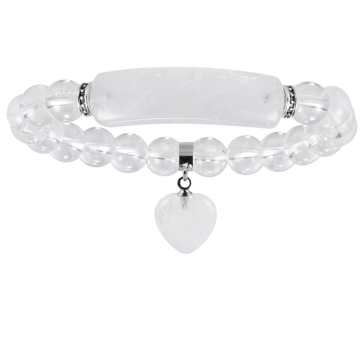 Crystal Round Beads Elbow Bracelet With Heart-shaped Pendant Bracelet e68722b2 77d6 46e3 b344 a9ca861b21df