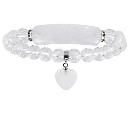 Crystal Round Beads Elbow Bracelet With Heart-shaped Pendant Bracelet e68722b2 77d6 46e3 b344 a9ca861b21df