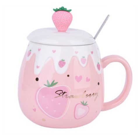 Ceramic Coffee Mug With Lid And Spoon Cute Creative Kawaii Water e68b294d b2b5 44e5 a42f feed8dffc0a9