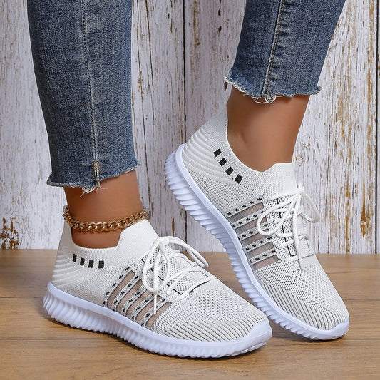 Women's Fashion Casual Flyknit Wedge Lace-up Mesh Shoes e692ebf6 3fb1 4c90 b2cd 6fda9f742cce