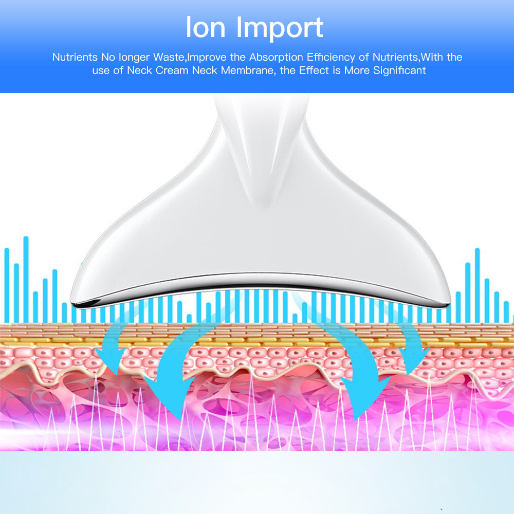 EMS Microcurrent Neck Face Beauty Device With 3 Colors LED Photon Therapy Skin Tighten Reduce Double Chin Face Lifting Device