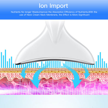 EMS Microcurrent Neck Face Beauty Device With 3 Colors LED Photon Therapy Skin Tighten Reduce Double Chin Face Lifting Device