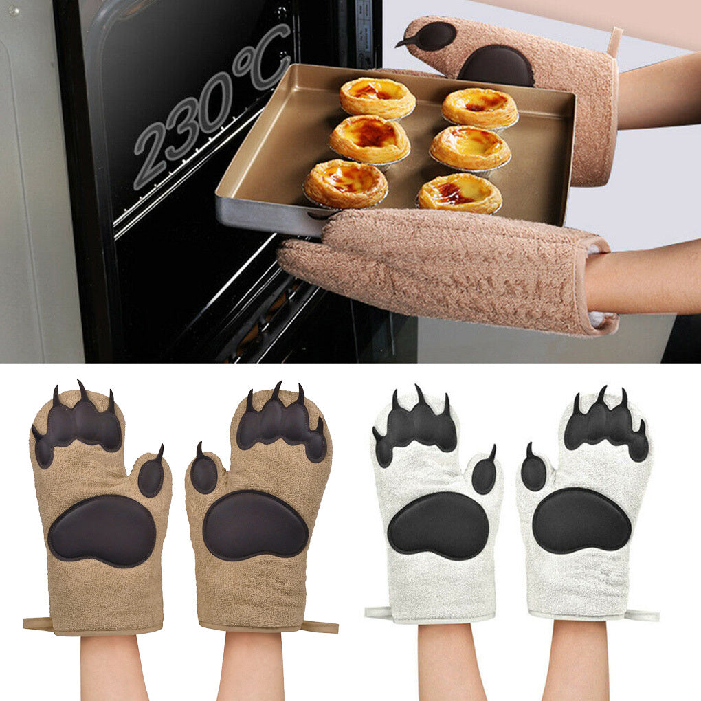 Baking Gloves Microwave Gloves Heat Insulation Gloves Cotton Silicone Insulated Mittens Microwave Oven Silicone Gloves e6a734