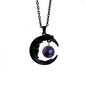Gothic Face Black Crescent Amethyst Pendant Necklace Earrings e6abefac 9cfd 4ca5 932e c66d185081cd