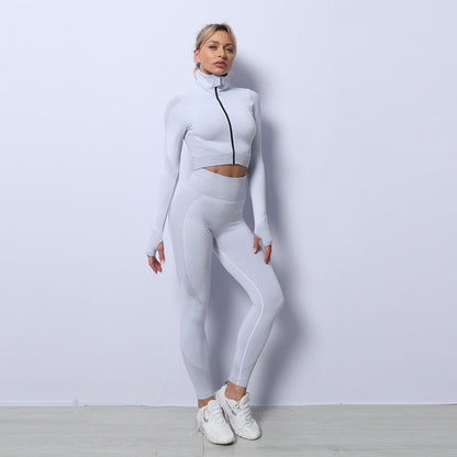 3PCS Yoga Set Seamless Sport Set Women Gym Clothing Leggings Women Crop Top Sports Bra Women Fitness Gym Set Womens Outfits Tracksuit - HD Wireless Product #12