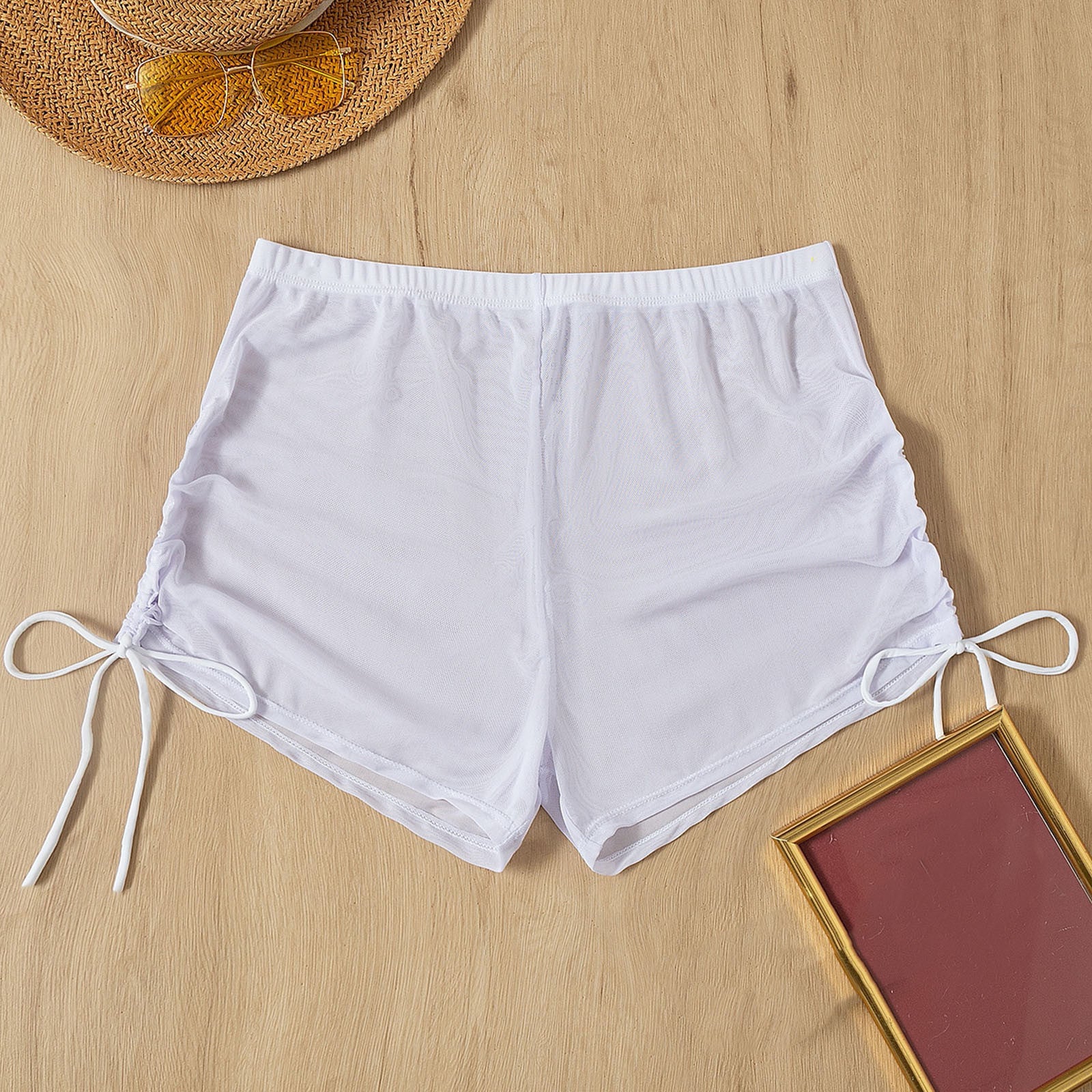 DWomen Side Drawstring Mesh Cover Up Shorts Perspective Beach e6d72bd2 7133 440a a98e af73fb6b62b2