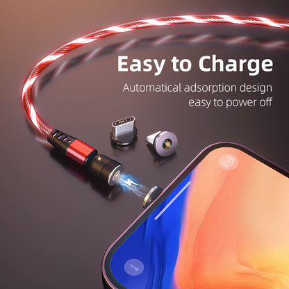 540 Rotate Luminous Magnetic Cable 3A Fast Charging Mobile Phone Charge Cable For LED Micro USB Type C For I Phone Cable - 图片 3