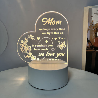 Creative 3D Night Heart Shaped Blessing Language USB Small Table Lamp e6e51065 0a76 448e b9f5 a35e81136069
