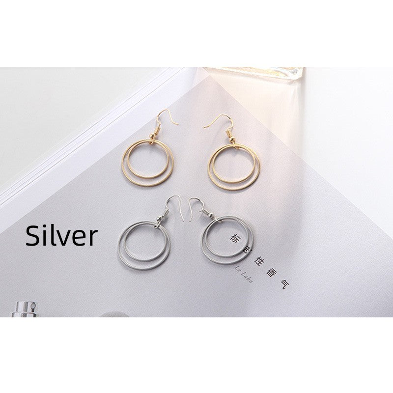 Metal Double-layer Geometric Small Circle e7088e95 0be9 4bb6 a750 42c5ea6b7831