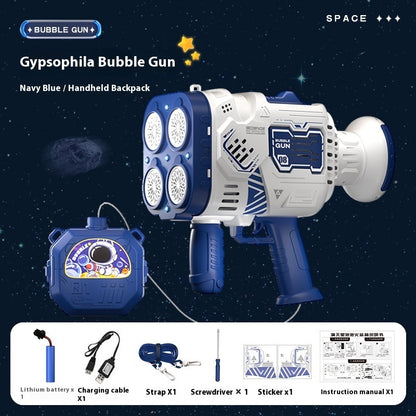 Bubble Gun Rocket Soap Bubble Machine Electric Space Launcher Continues To Produce Bubbles With LED Light e7249e27 3009 49ff 