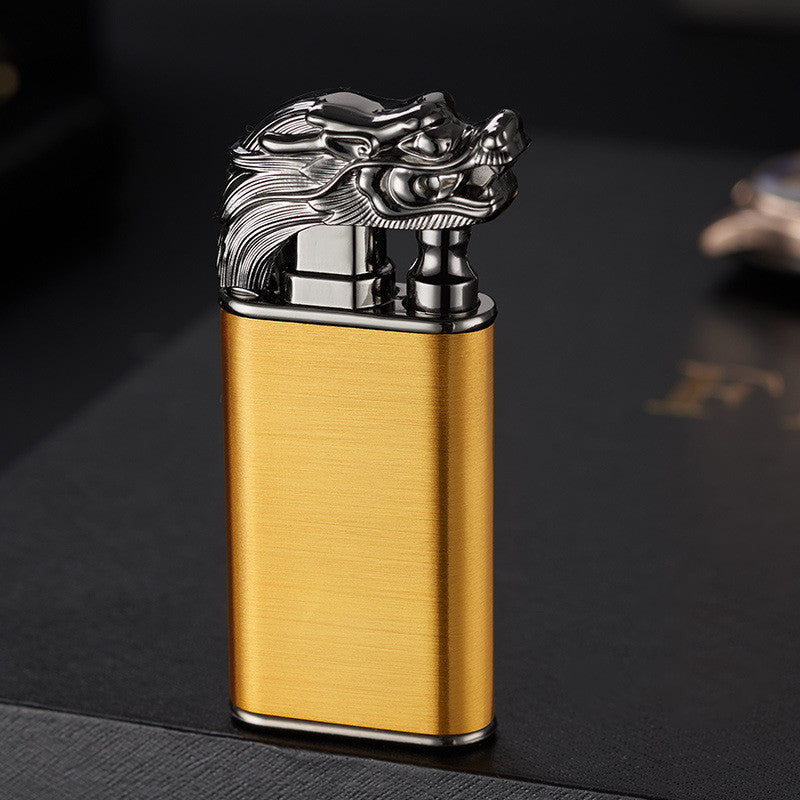 Creative Blue Flame Lighter Dolphin Dragon Tiger Double Fire Metal Winproof Lighter Inflatable Lighter e7468c14 6827 494d b23