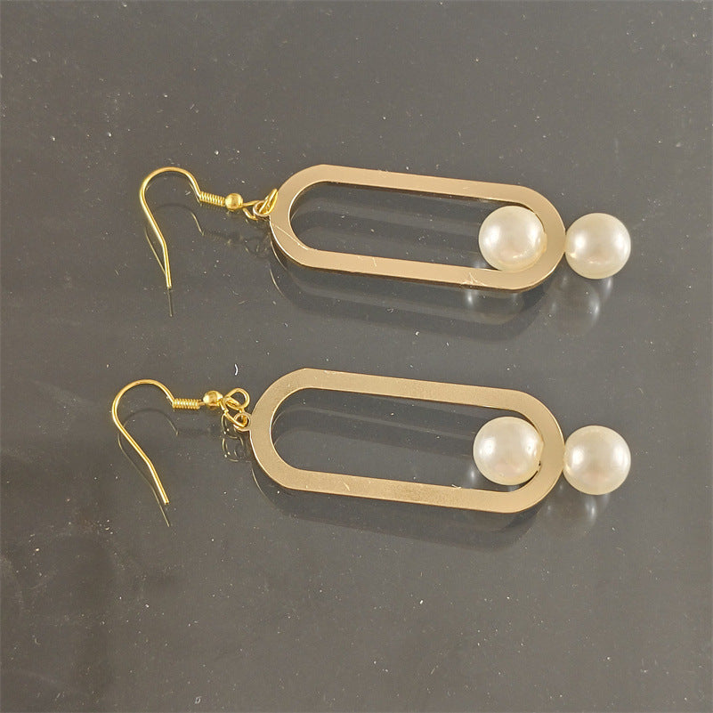 Elegant Fashion Metal Earrings Pearl Simple e75bbe48 d876 4078 b36a 5cdff6073bb3