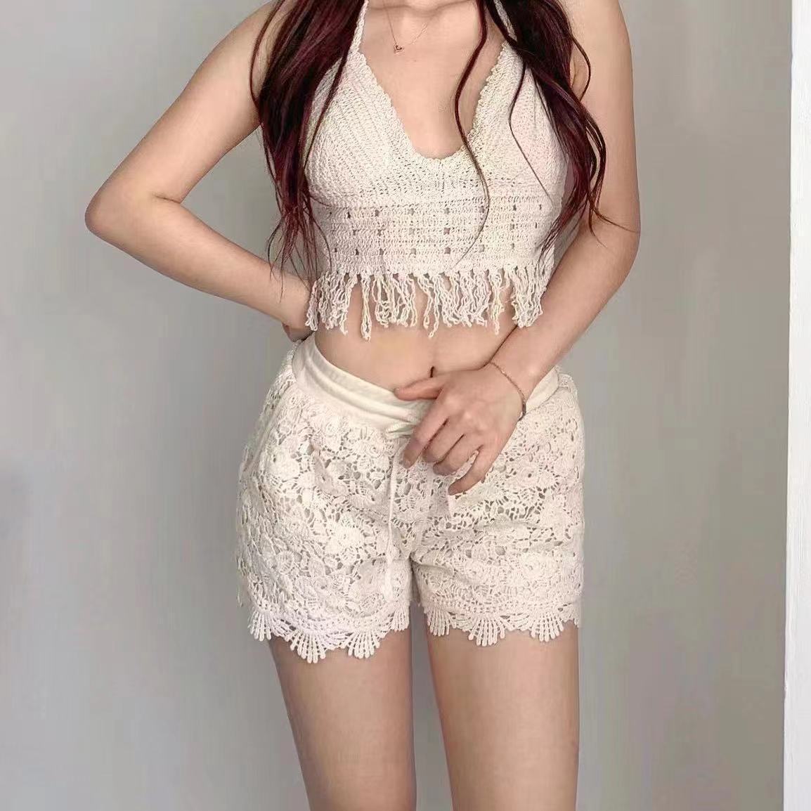 Women's Halter Knitted Small Tank Top Tube Top Beach Bikini e766ac85 9144 4b15 9959 c736b46c6ab5