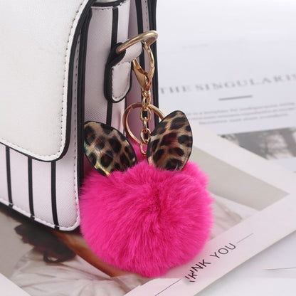 Leopard Print Small Ears Fur Ball Keychain e769f8c1 4d5b 4609 b4f0 305b57ed2a2b