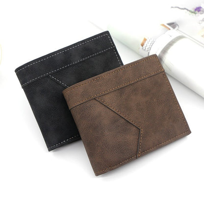 Men's Short Matte Leather Large Capacity Wallet e76e493a 2e91 437f 877a fc05896e53cb