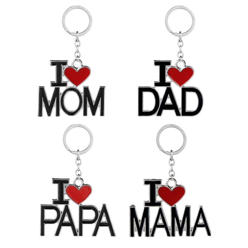 Creative Letters I LOVE YOU MOM DAD Keychain Pendant e775f20b d6b3 4dbf 8e0f 7566c8419bb8