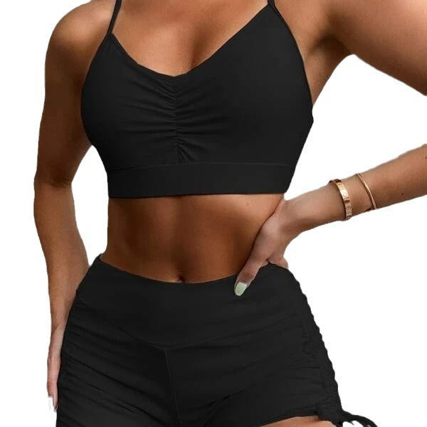 Women's Pure Color Bikini High Waist Split Swimsuit e77e32c1 f1b5 463c a1d4 de2f463c925b