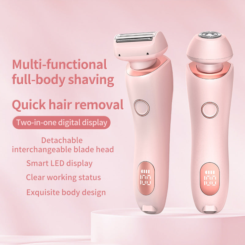 2 In 1 Hair Removal Epilator USB Rechargeable Trimmer Women Body Razor Face Leg Armpit Bikini Hand Pubic Shaver Hair Remover - HD Wireless Product #3