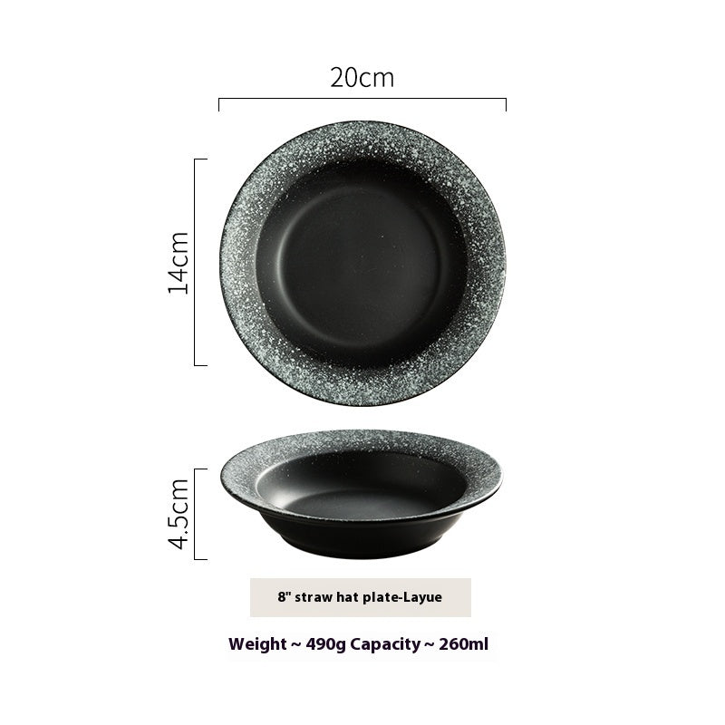 Straw Hat Plate Household Ceramic Flat Plate e7b5dfa3 2d8e 4c37 804e 5563bd3affce
