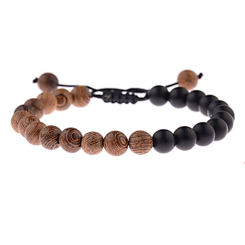 8mm Natural Woman Yoga Wooden Bead Bracelet - HD Wireless Product #2
