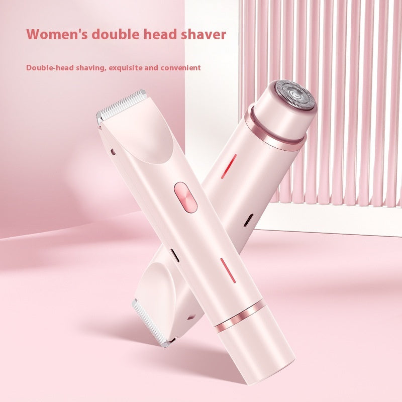 2 In 1 Hair Remover Women's Double Head Shaver Private Pubic Hair Trimmer Electric Razor Wet Dry Electric Body Hair - HD Wireless Product #3